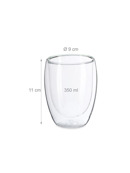 Relaxdays Pahar Cafea Freddo Din Sticlă 350ml