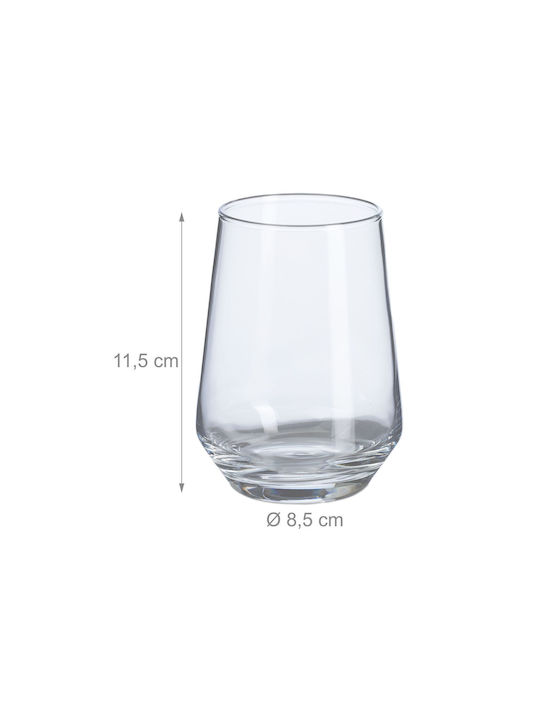 Relaxdays Set Pahare Din Sticlă 390ml 6 Bucăți