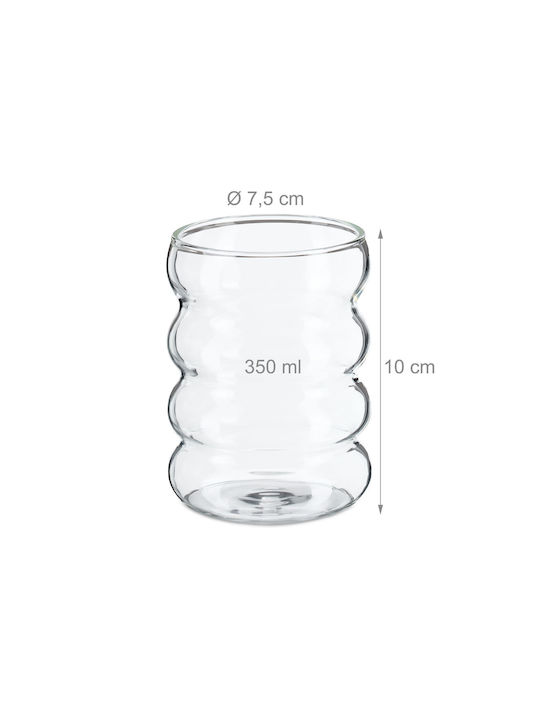 Relaxdays Set Pahare Cocteiluri Din Sticlă Cu Pai 350ml 4 Bucăți