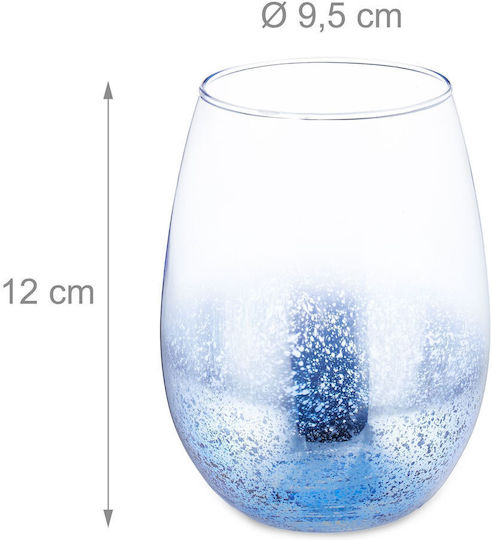 Relaxdays Set Pahare Cocteiluri Din Sticlă Albastră 500ml 2 Bucăți