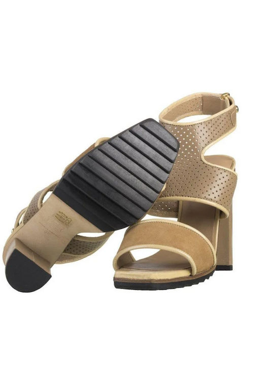 Damen Sandalen Aus Leder Braun