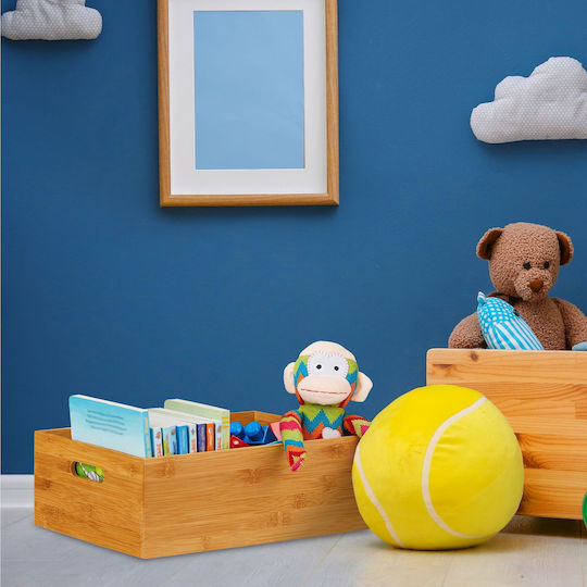 Relaxdays Wooden Beige Storage Box 14x40x30cm