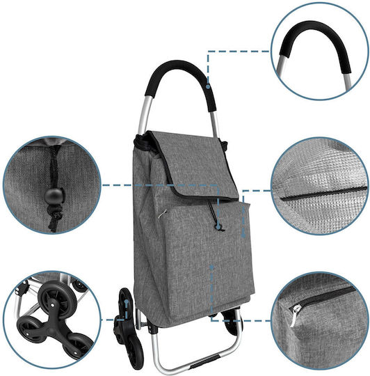Căruț de Piață Textil Negru 48x38cm