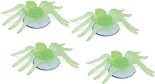 Halloween Glow-in--dark Decoration Spiders 8x5 Cm 4 Pcs Suction Cup Green Plastic