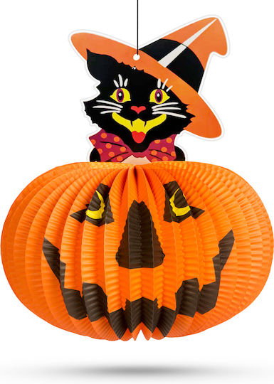 Halloween Kürbis Laterne Katze 26 cm