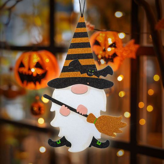 Halloween Hanging Elf Decoration Foam 44x26 Cm Bright Orange Black