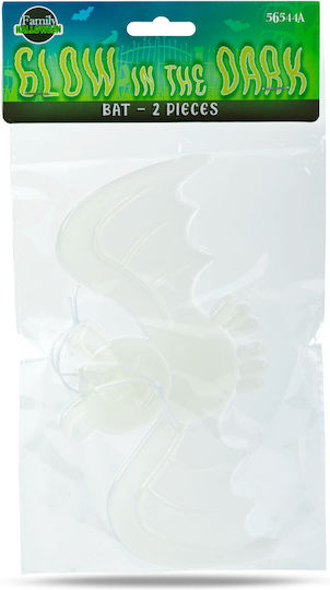 Halloween Phosphorescent Decoration Bat 20x10 Cm 2 Pcs Plastic Reusable