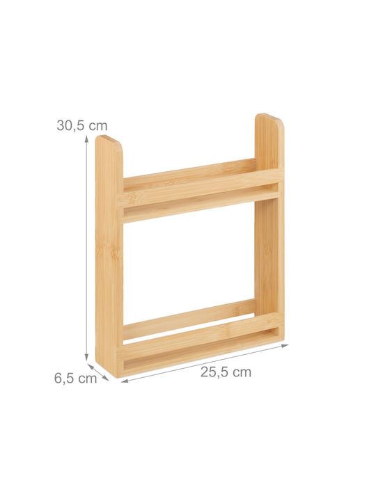 Relaxdays Rack Spice Jar from Bamboo on Beige Base