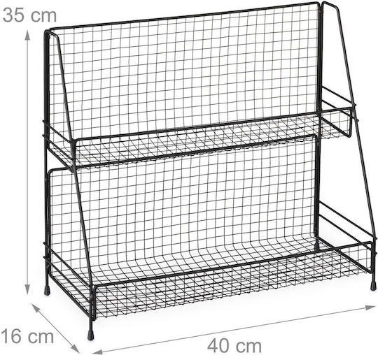 Relaxdays Rack Metal Spice Organizer Black