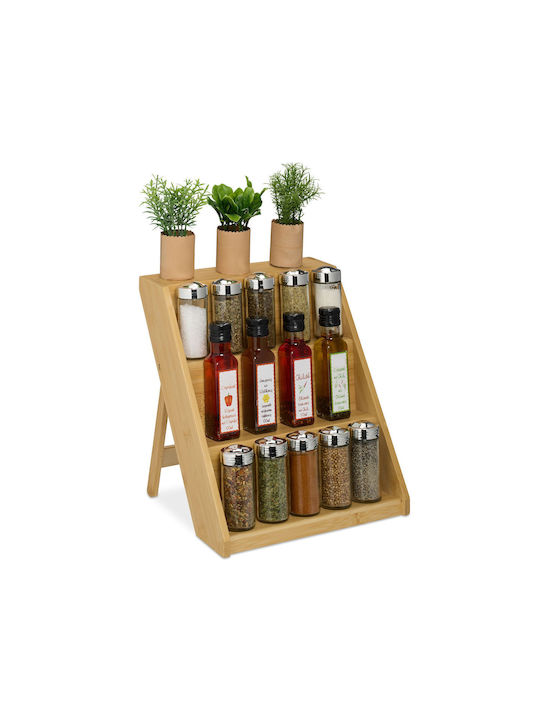 Relaxdays Rack Οργανωτής Μπαχαρικών από Μπαμπού Μπεζ Relaxdays Rack Οργανωτής Μπαχαρικών από Μπαμπού Μπεζ