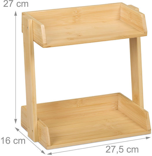 Relaxdays Organizator Pentru Condimente din Bambus Bej