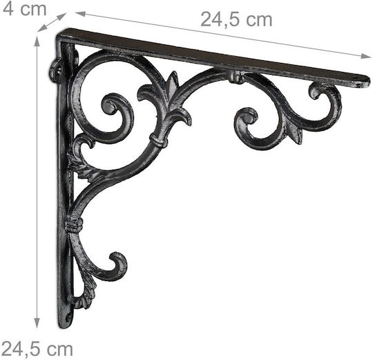 Relaxdays Raft De Colț Din Metalic Negru 245x245mm 2 Bucăți 10032098_46