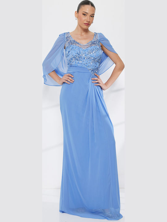 Maxi Dress for Wedding - Christening Light Blue