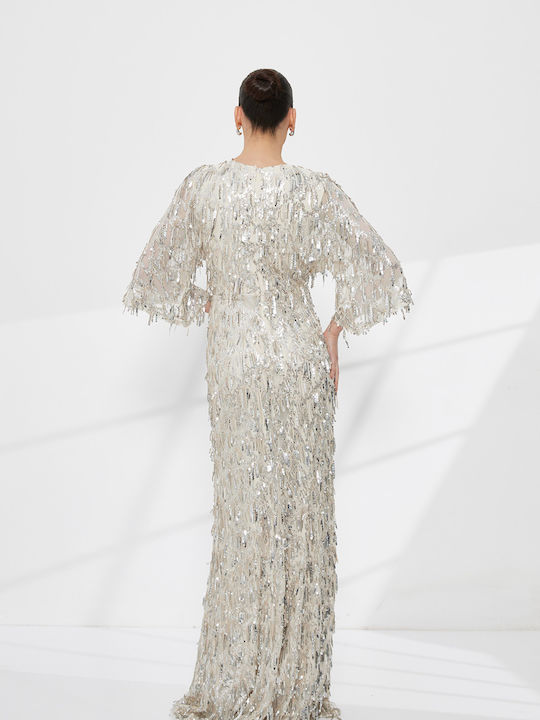 Rochie Maxi Pentru Nuntă / Botez Argintie