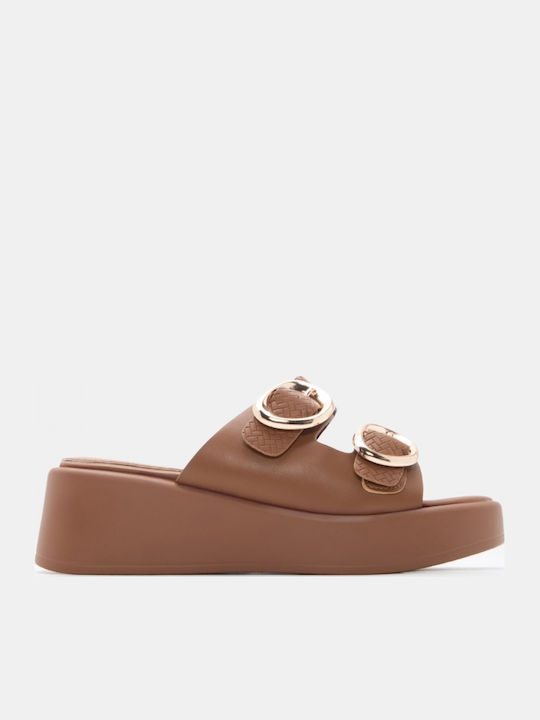 Sandale Casual Damă Flatforme Maro