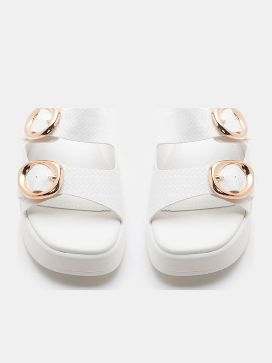 Women's Flat Sandals Flatforms White