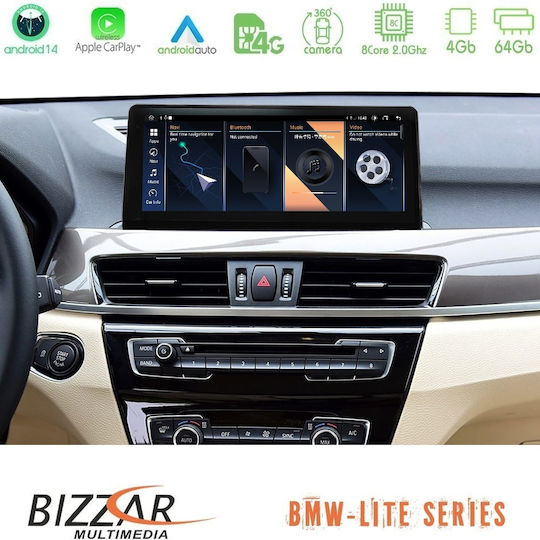 Bizzar Car Audio System for BMW F20 2012-2018 Bluetooth USB AUX WiFi GPS Apple CarPlay Android Auto CD with 10.25" Touch Screen