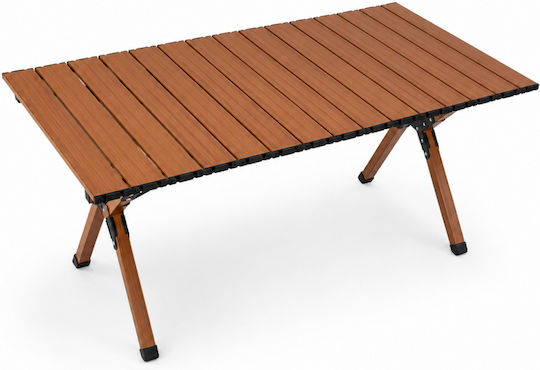 ForHome Metal Camping Folding Table 90x60x45cm Brown