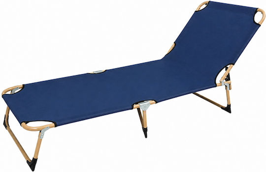 ForHome Strandliege Blau Klappbar Aluminium 193x64x15,5cm