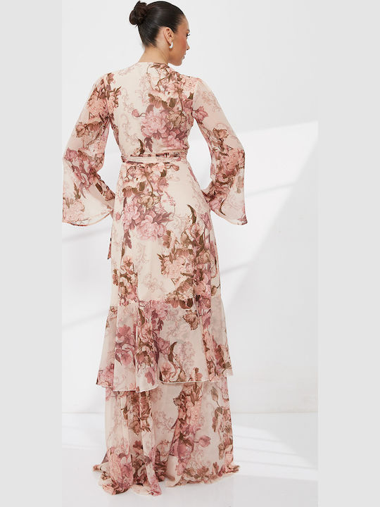 Maxi Dress for Wedding Christening Beige
