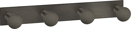 Sanco Bath 00684-A75 Bathroom Hook 4 Prongs With Screws Brown