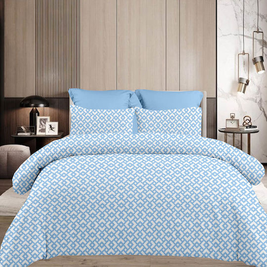 Astron Italy Chiara Module Cearceafuri De Pat Super Dublu 4 Bucăți 160x200+40 Cm Cu Hugger Din Cauciuc Chiara Albastru