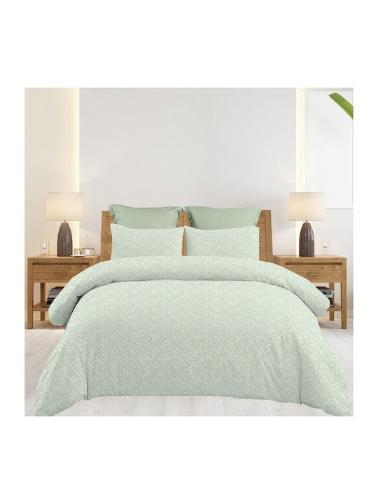 Astron Italy Emily Set Double Bed Sheets 240x260cm Olive 4 Pieces