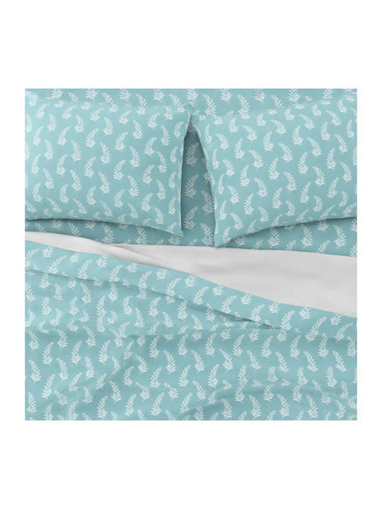 Astron Italy Vivian Double Bed Sheets Set With Rubber Hugger 160x200+40cm Petrol Blue 4 Pieces
