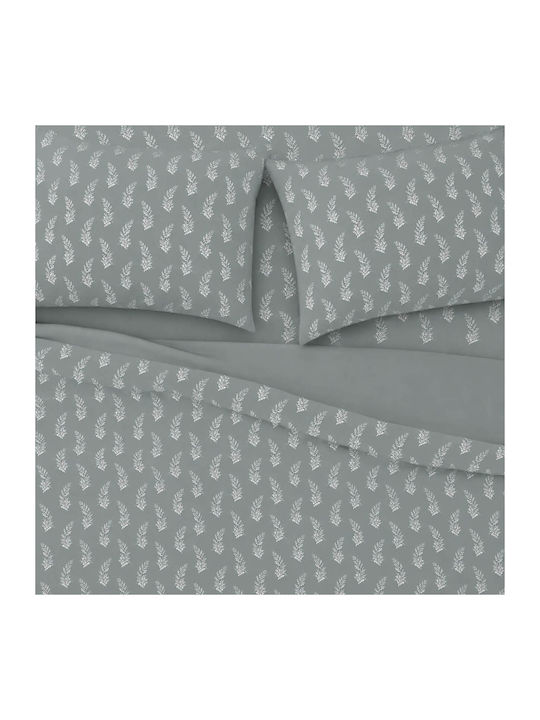 Astron Italy Vivian Set Double Bed Sheets With Rubber Hugger 160x200+40cm Gray 4 Pieces