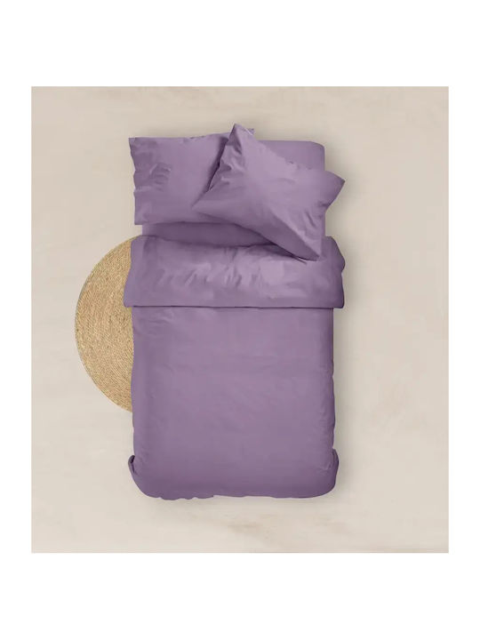 Borea Solid Bed Sheet for Single Bed with Rubber Hugger 100x200+25cm Light Blue