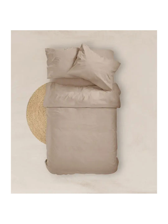 Borea Solid Single Bed Sheet With Rubber Hugger 100x200+25cm Gray
