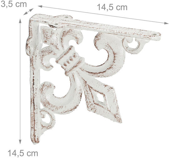 Relaxdays Raft De Colț Din Metalic În Culoare Albă 145x145mm 2 Bucăți 10032100_49