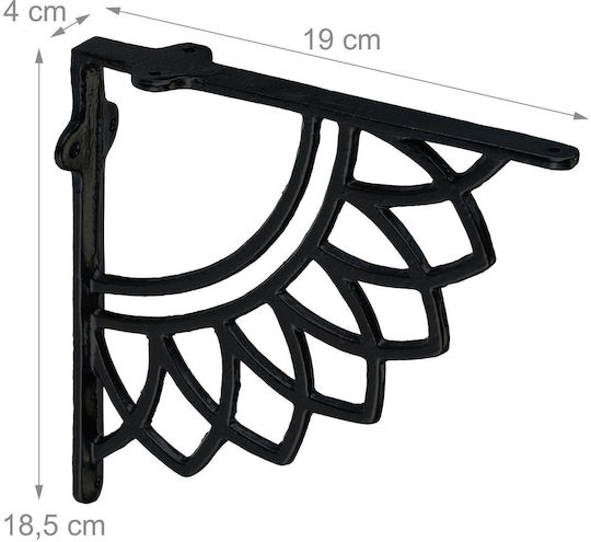 Relaxdays Raft De Colț Din Metalic Negru 185x190mm 2 Bucăți 10051156_46