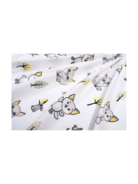 Dimcol με Λάστιχο Baby Foxes 595 Λευκό 70x140εκ.