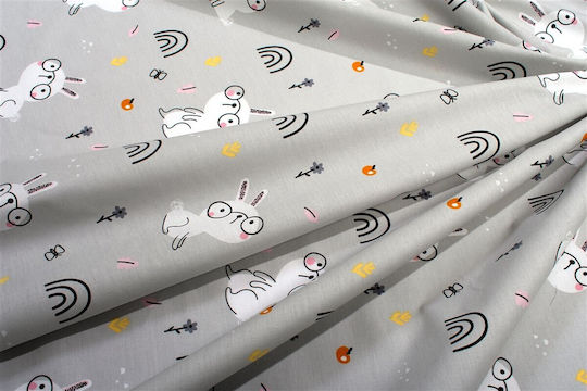 Dimcol с Ластик Rabbit Garden 586 Сив 70x140см Dimcol с Ластик Rabbit Garden 586 Сив 70x140см