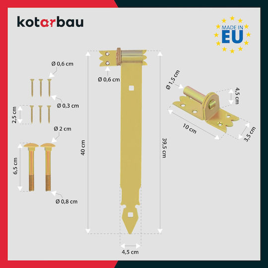 Kotarbau Strap Scharnier 400 Mm Gold Verzinkter Stahl Garagentür Scharnier Jalousie Scharnier Pavillon
