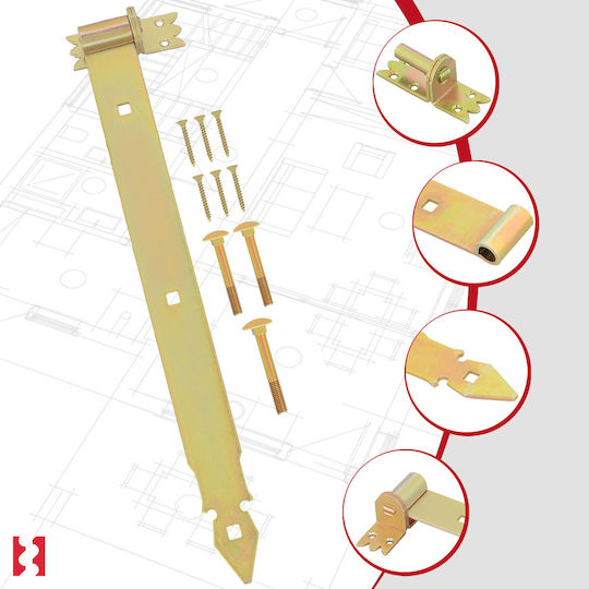 Kotarbau Strap Hinge 500 Mm Gold Galvanized Steel Garage Door Hinge Shutters Gazebo Hinge