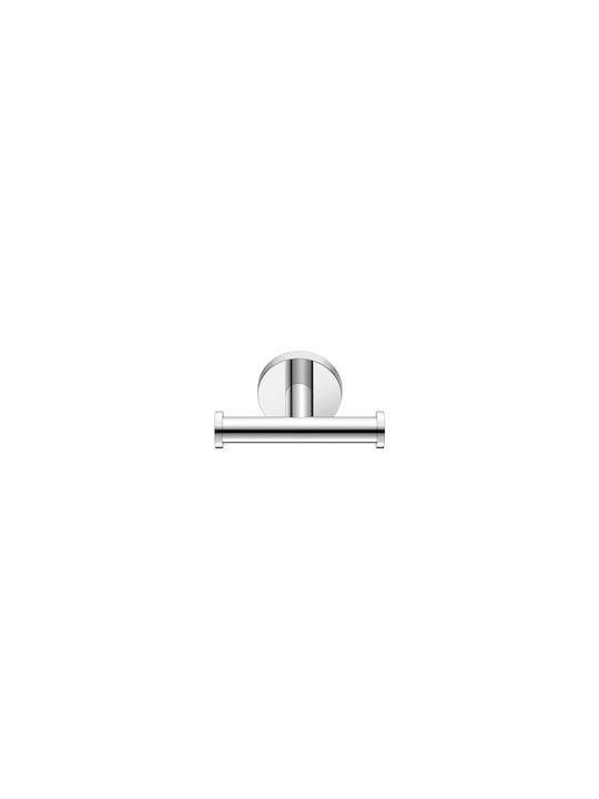 Sanco Gaea Double Bathroom Hook With Screws Silver