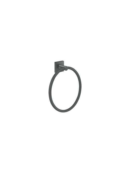 Sanco Iconic Single Bathroom Ring Wall-Mounted With Screws Gray