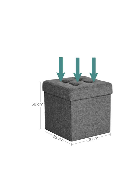 Songmics Hocker Für Das Wohnzimmer Mit Stauraum Hölzernes Grau 38x38x38cm