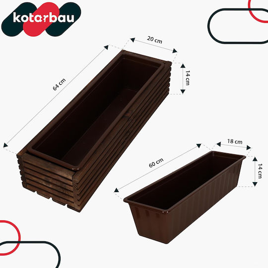 Kotarbau Дървена Кутия За Саксии Кафява 20x20см