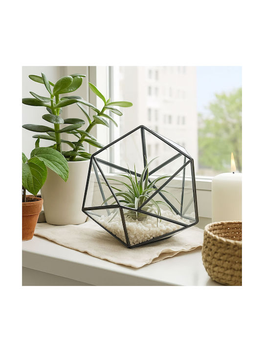Relaxdays Schwarzer Blumentopf 16x17x20cm