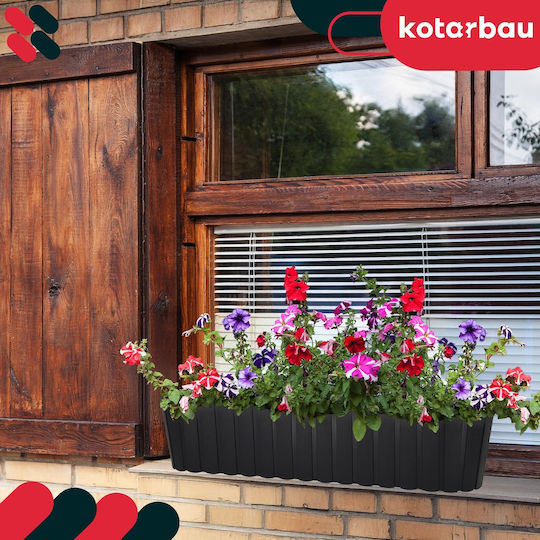 Kotarbau Set 4 Kunststoff Blumenkästen Anthrazit
