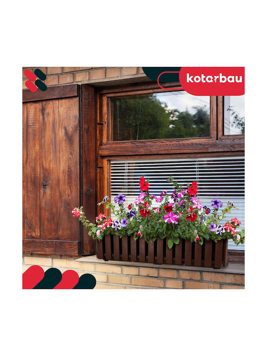 Kotarbau Комплект 4 Дървени Саксии За Цветя Rustic Кафяви