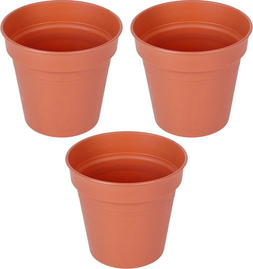 Progarden Set 3 Kunststoff Pflanzgefäße Braun