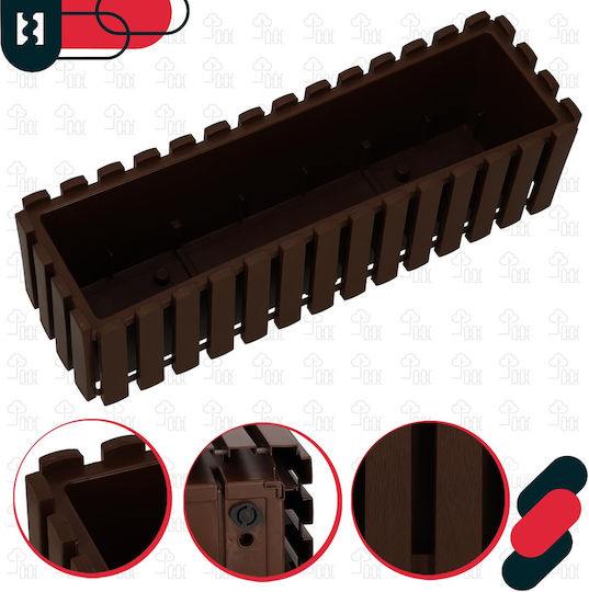 Kotarbau Set 4 Ghivece De Flori Din Lemn Rustic Maro