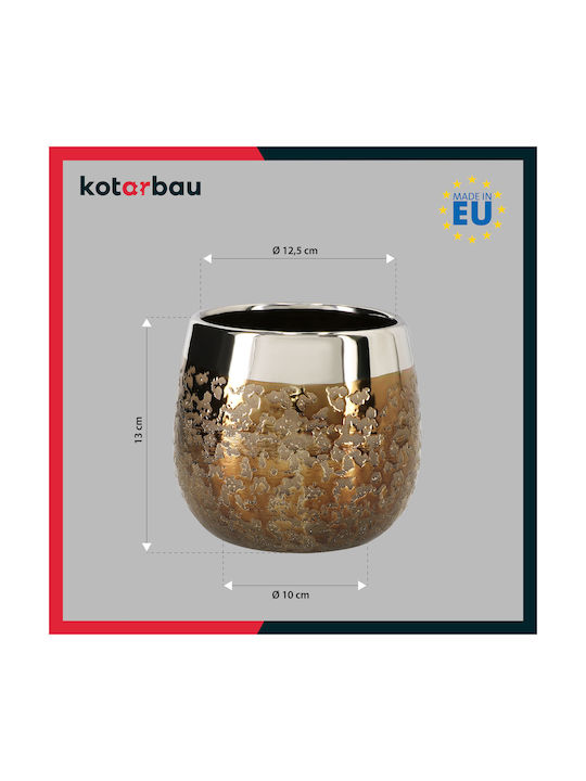 Kotarbau Σετ 2 Γλάστρες Πήλινες Gold