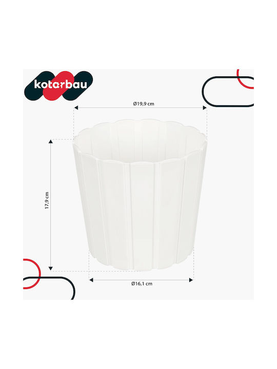 Kotarbau Γλάστρα Πλαστική White 18x18εκ.