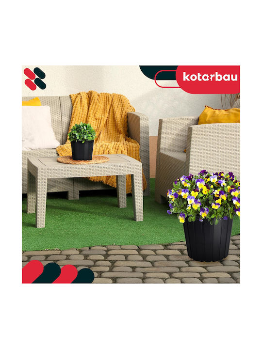 Kotarbau Set 2 Kunststoff Blumentöpfe Anthrazit