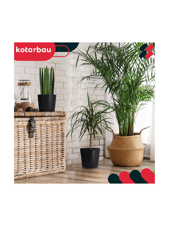 Kotarbau Set 4 Ghivece De Flori Din Plastic Antracit